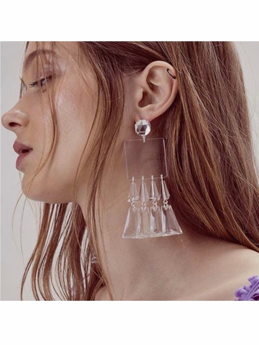 For Love & Lemons Jordyn Earrings - Crystal Clear - Picture 4 of 7